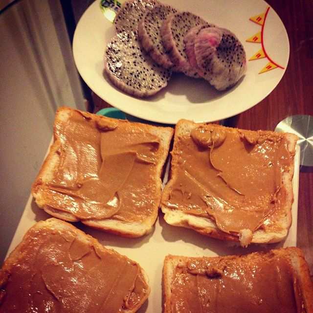 Peanut butter with dragon fruit